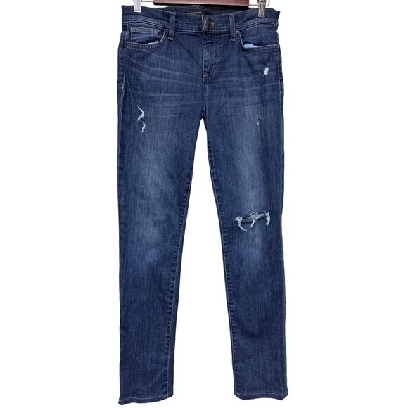Joe's Jeans Women's Gia Straight Leg Denim Mid Rise Blue Size 27 Distressed - Picture 1 of 12